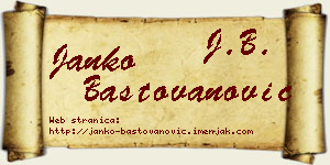 Janko Baštovanović vizit kartica